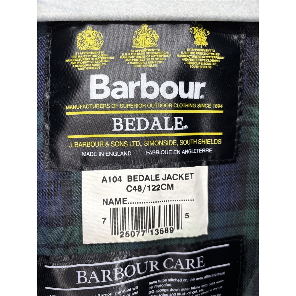 Barbour Bedale Thornproof Vintage A104 Black C48 Jacket Waxed Special Edition‎ - Picture 2 of 16
